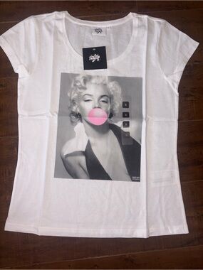 Radio Days White Marilyn Monroe Graphic Short Sleeve Tshirt Size S